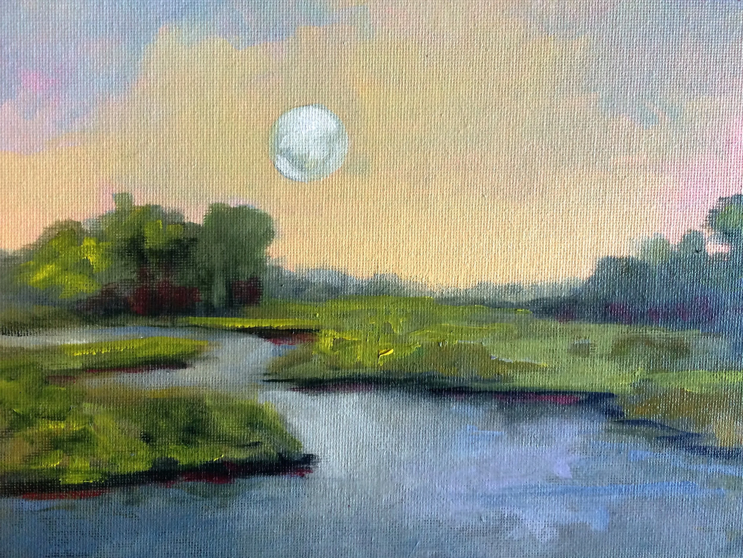 SOLD Moon Rise 8x10 oil sold