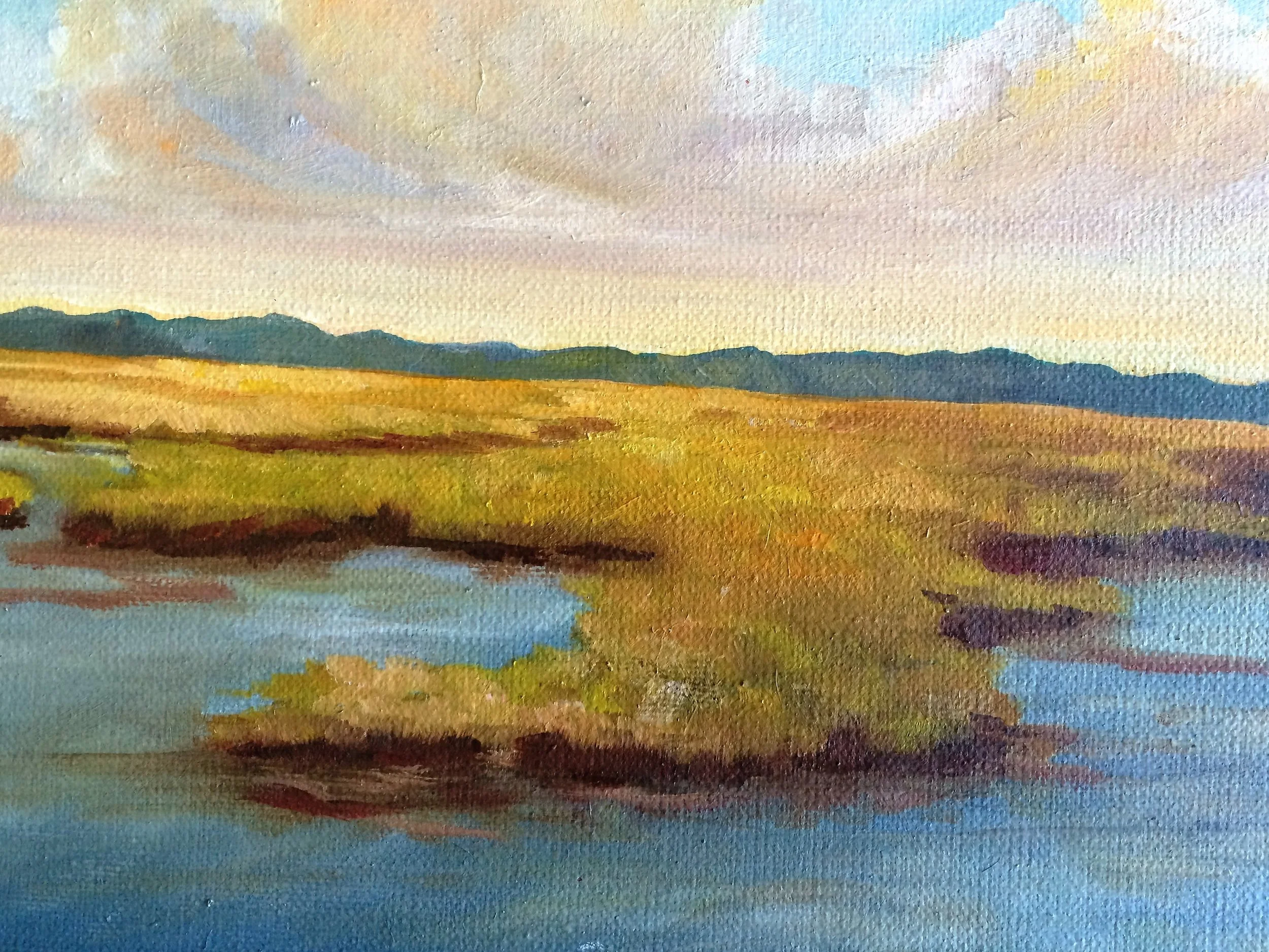 ALONG THE BANKS OF ENNIS LAKE 8X10 CANVAS PANEL, OIL - 2016, $225 FRAMED