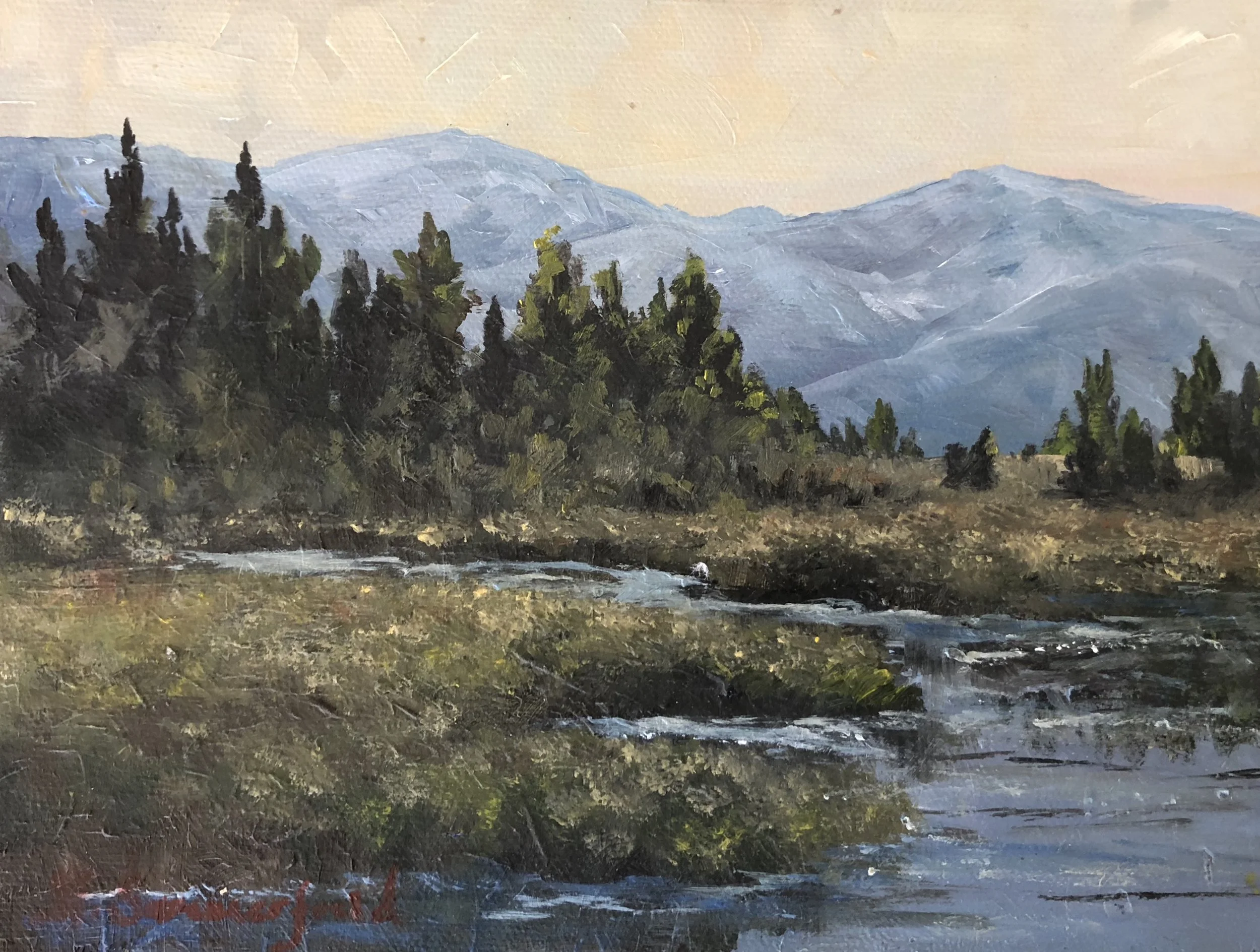 MOUNTAIN STREAM UP THE GALLATIN 6X8 sold