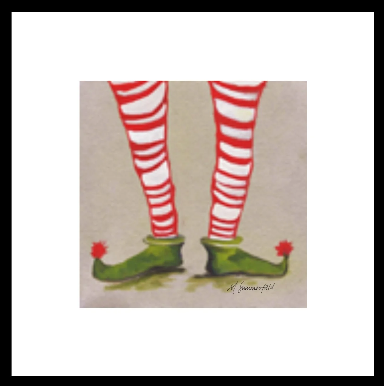 9X9 FRAMED ELF LEG PRINT $40