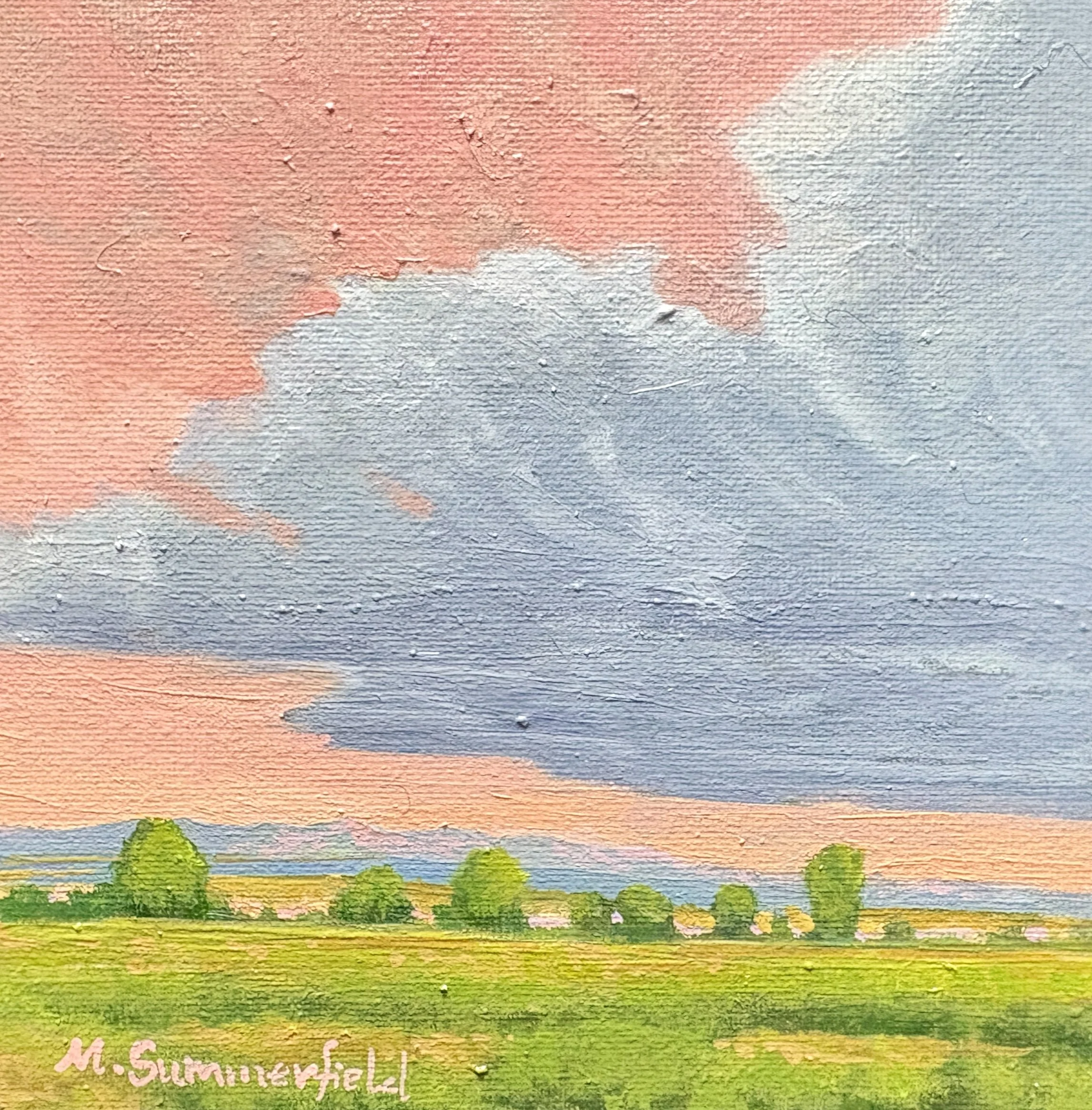 A Sky Worth Wandering For: Impressions from Gallatin Valley 6x6 oil $225