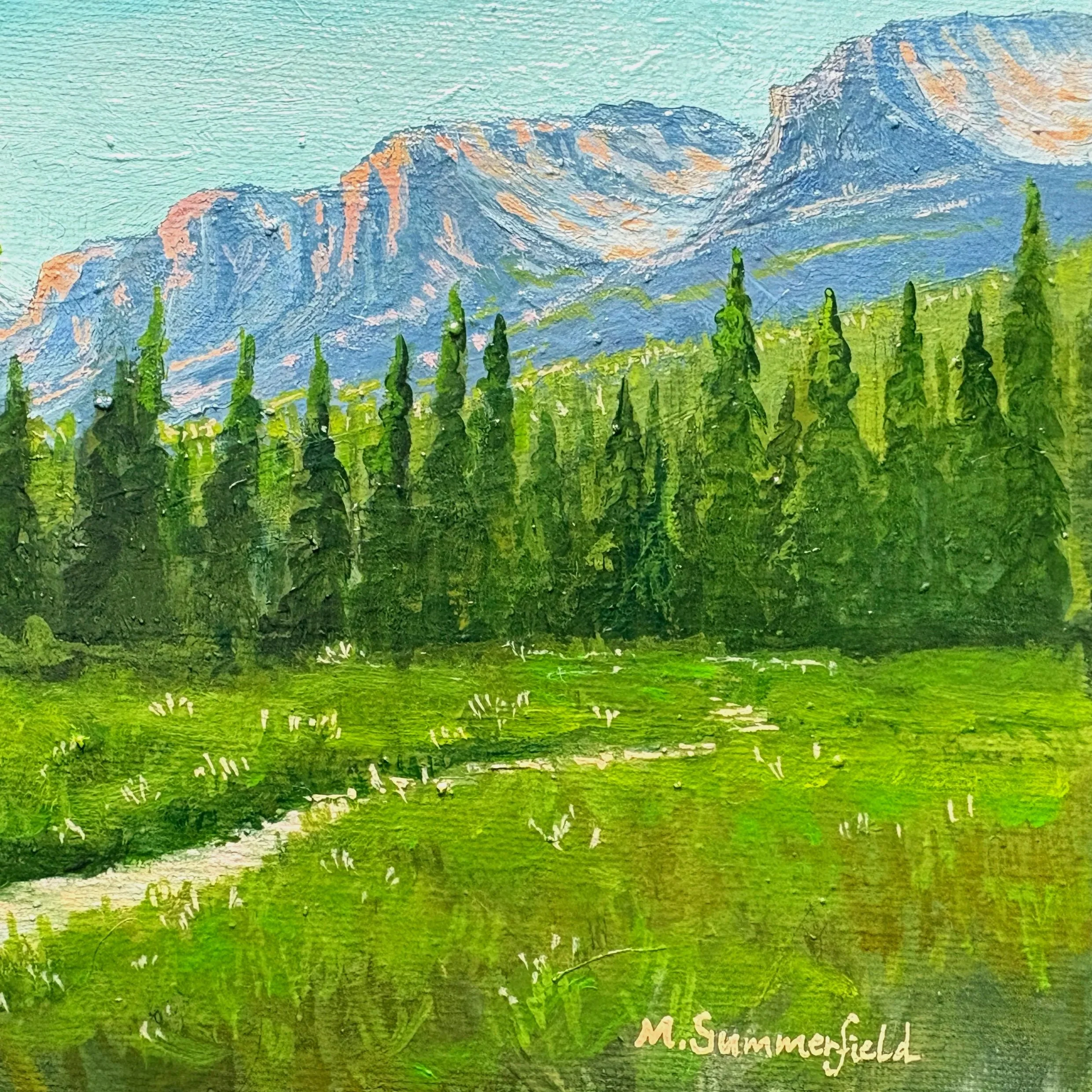 The Long Way Back to Finding Yourself: Meadow at Window Rock Cabinup Hyalite  6x6 oil $225