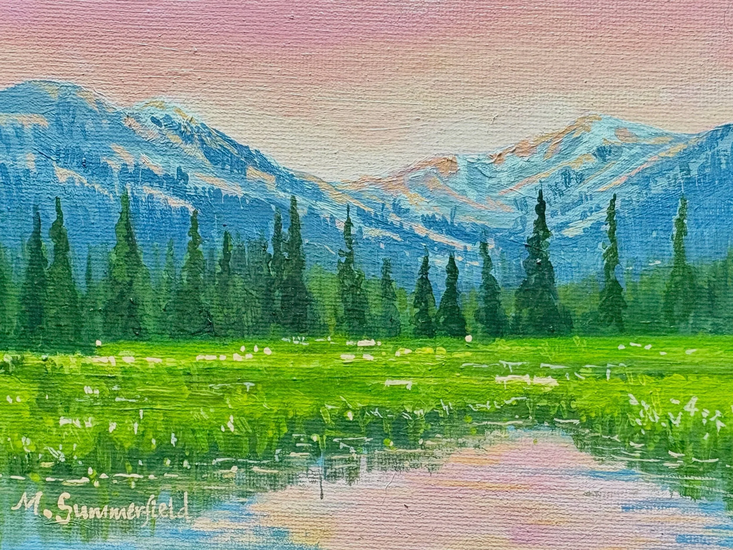 Follow the Light West: Impressions from Lava Lake Gallatin Canyon 5x7 oil $225