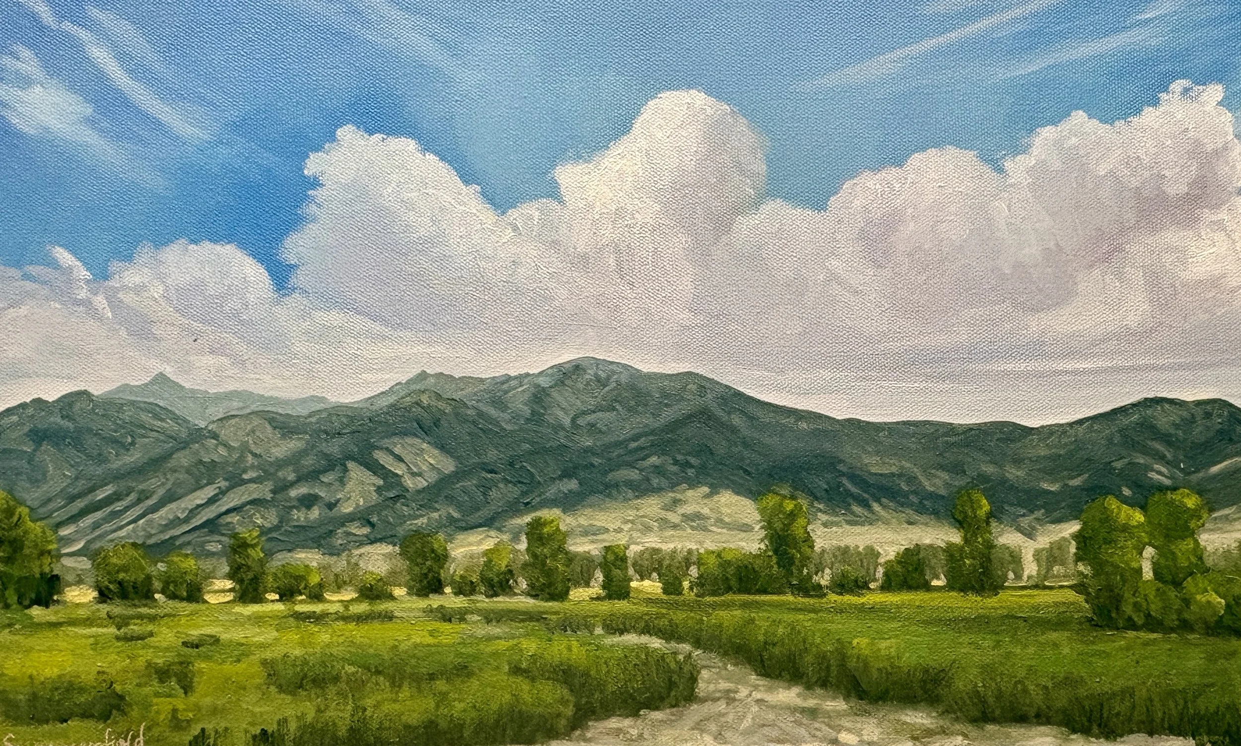 The Journey Begins Quietly, Bridger Mountains Bozeman 12x24  $950 oil