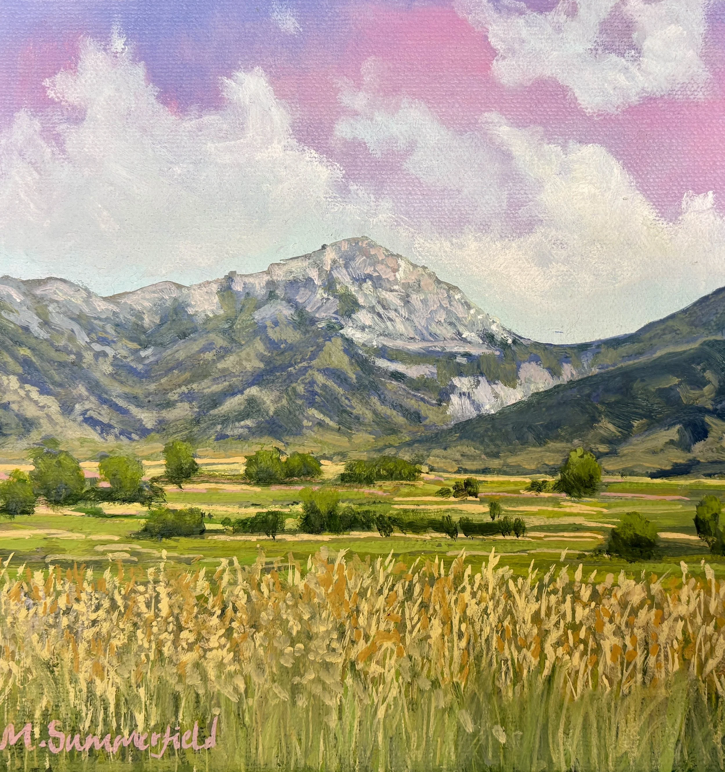 The Land Turns to Gold- Ross Pass Bridger Range, Bozeman 8x8 $250 oil