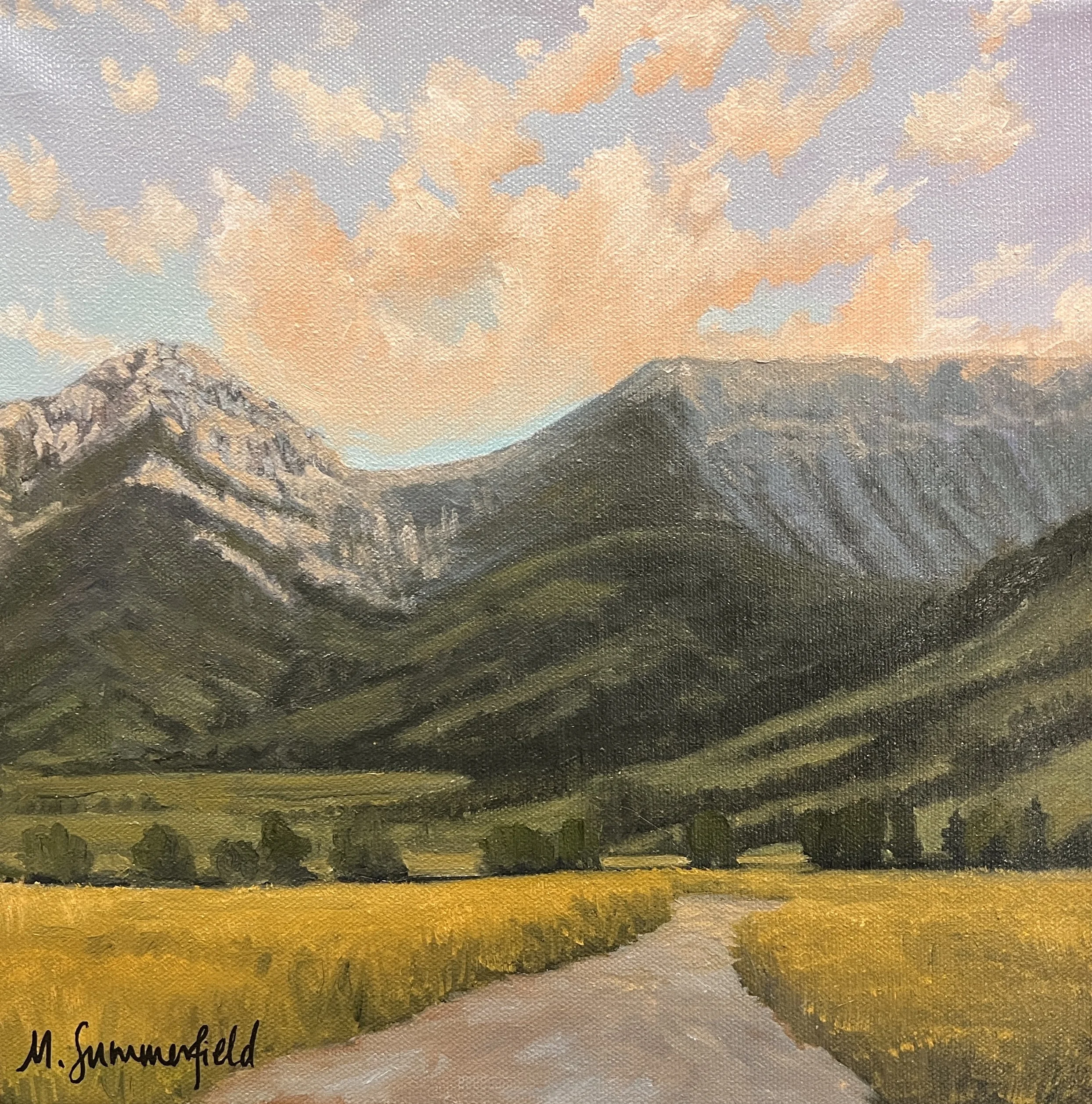 Where the Land Turns to Gold II, Ross Pass Bridger Range Bozeman 12x12 $475 oil