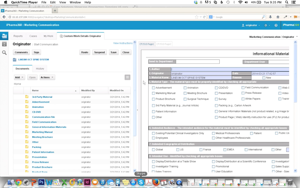 Imbedded compliance forms