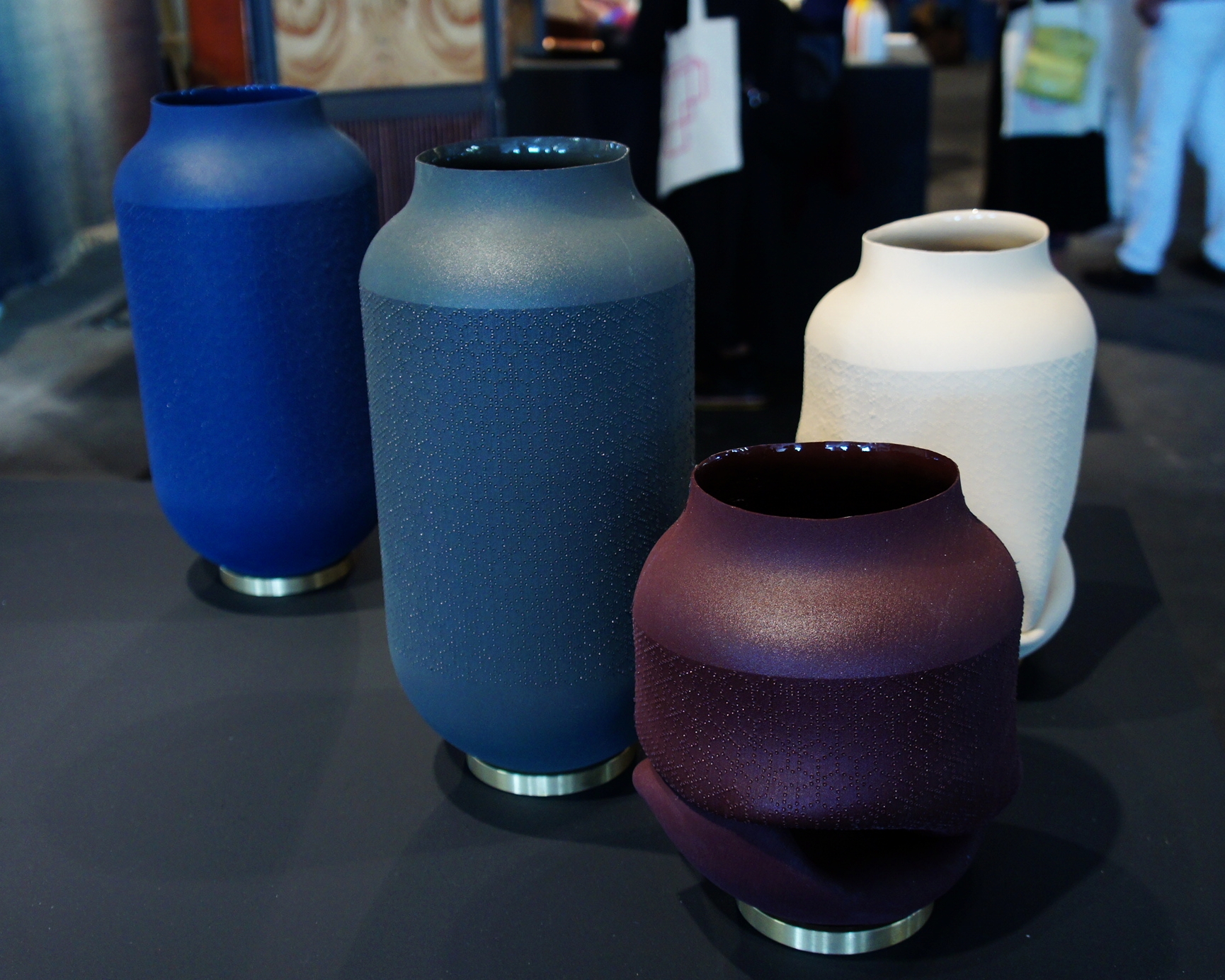 Series of vases that represent a fresh flower that eventually withers. Vanities by Birgit Severin @ London Design Fair