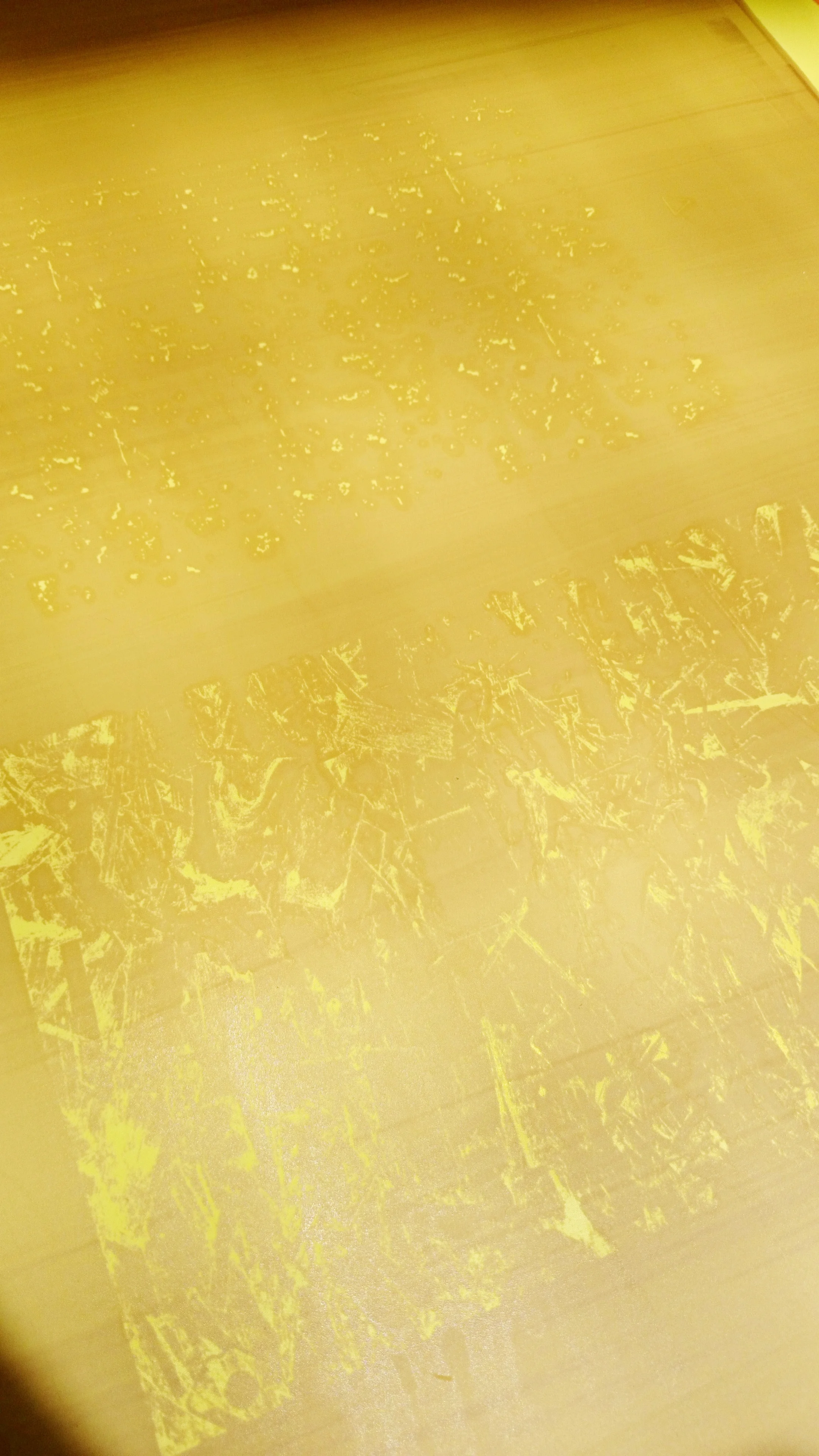 Fine mesh screen after emulsion and artwork exposure. Ready to use for screen printing.