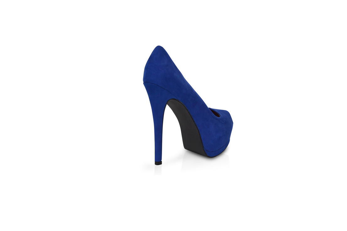 blue platform pumps