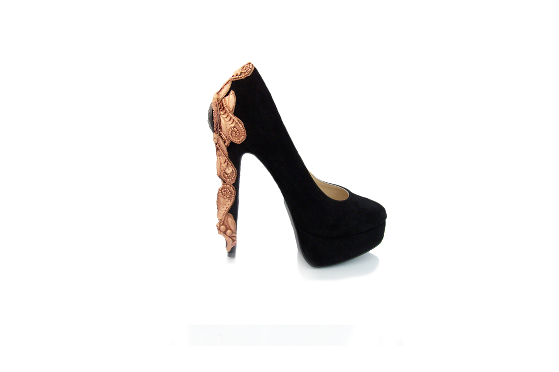 rose gold designer heels