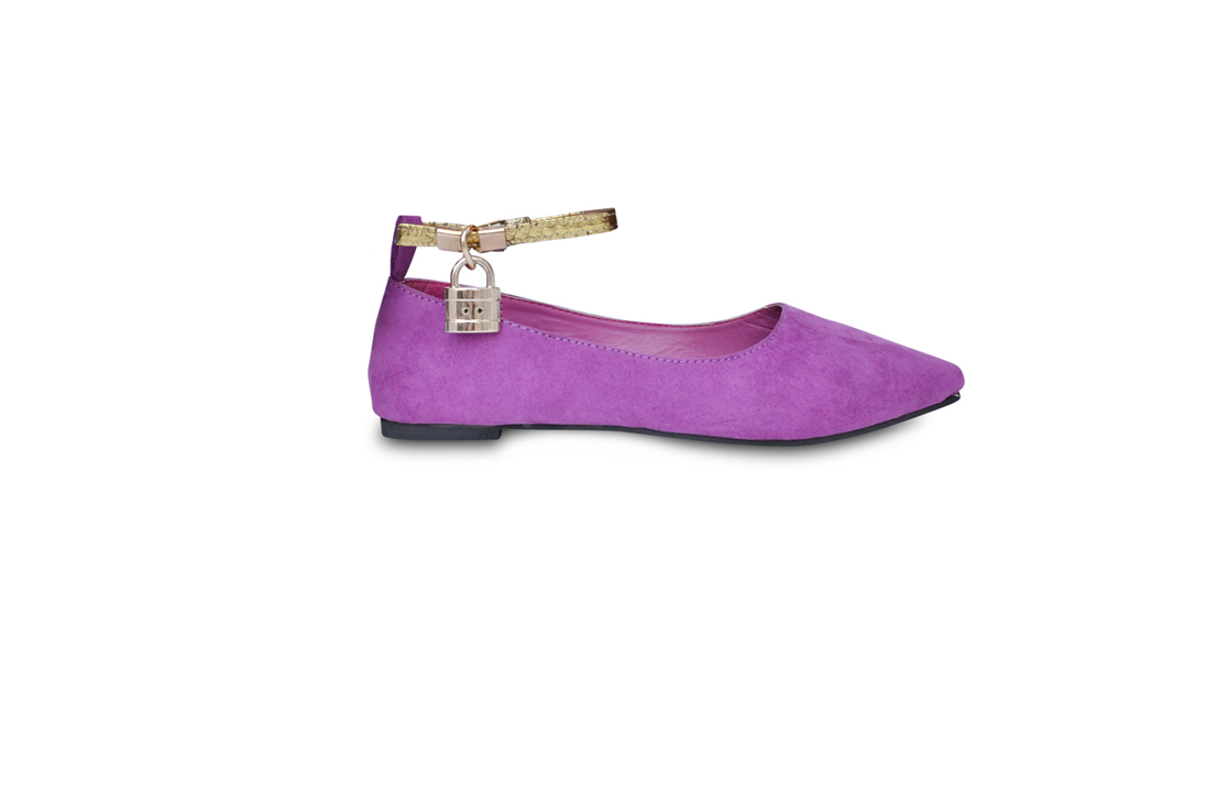 purple flat shoes