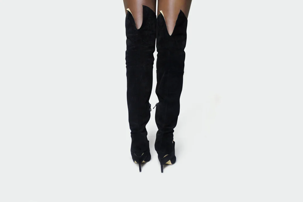 knee high suede boots
