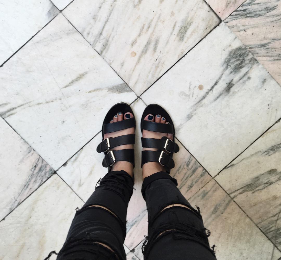 Gladiator style buckle sandals