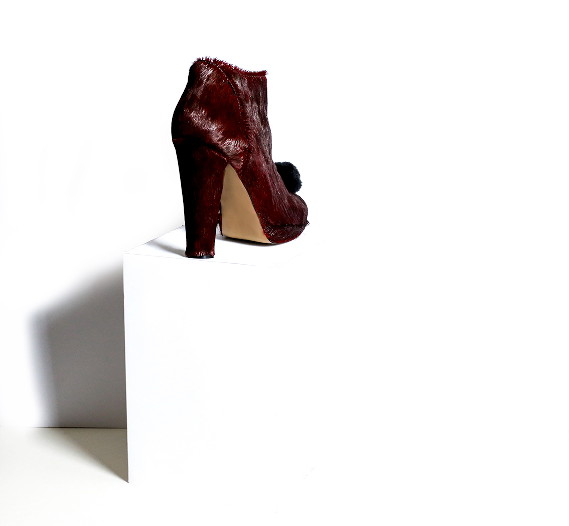 Dark red heeled ankle boots