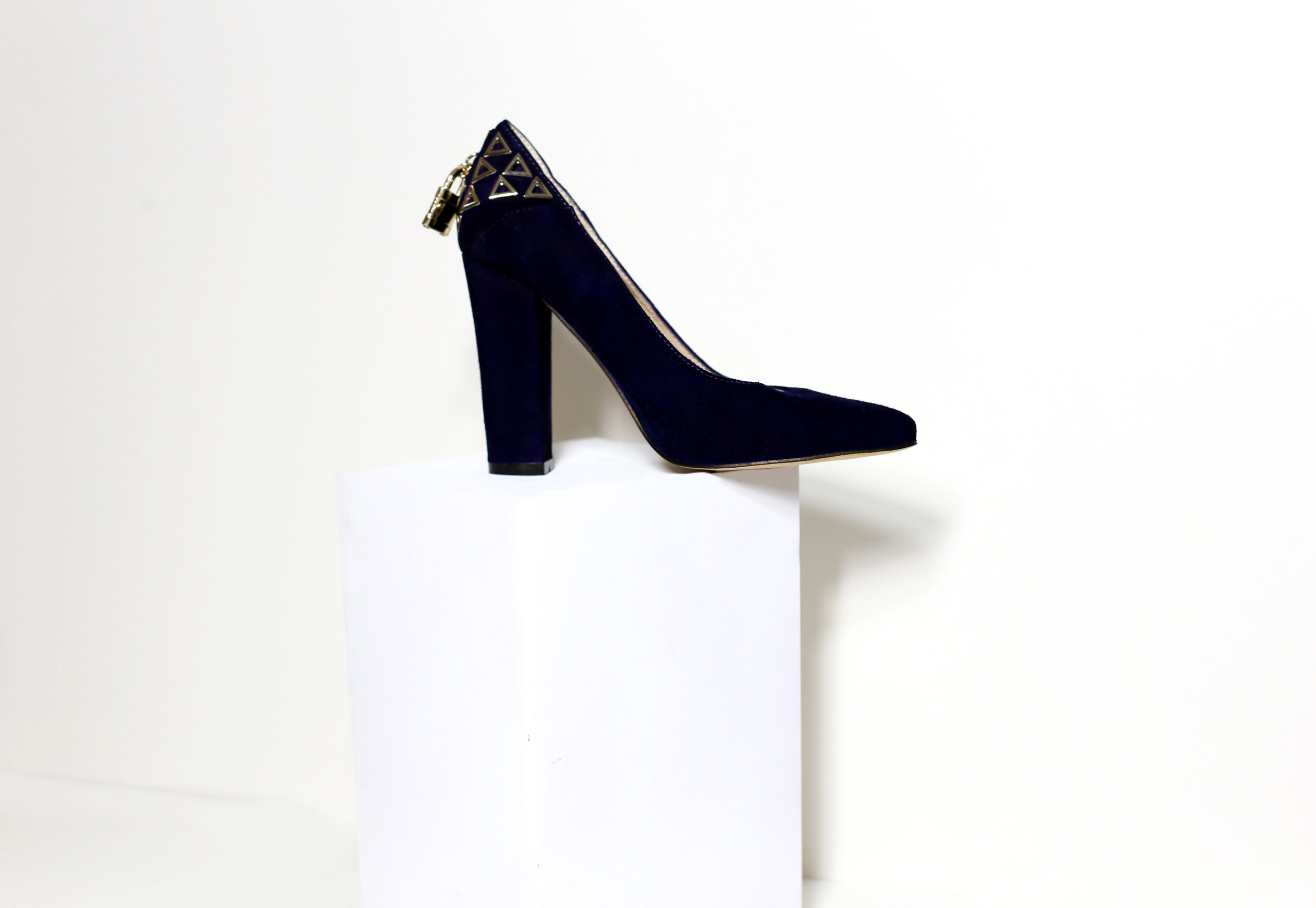 navy blue block heel boots