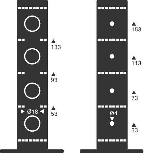 Hicat Freestanding Tomcat Features & Options Diagram