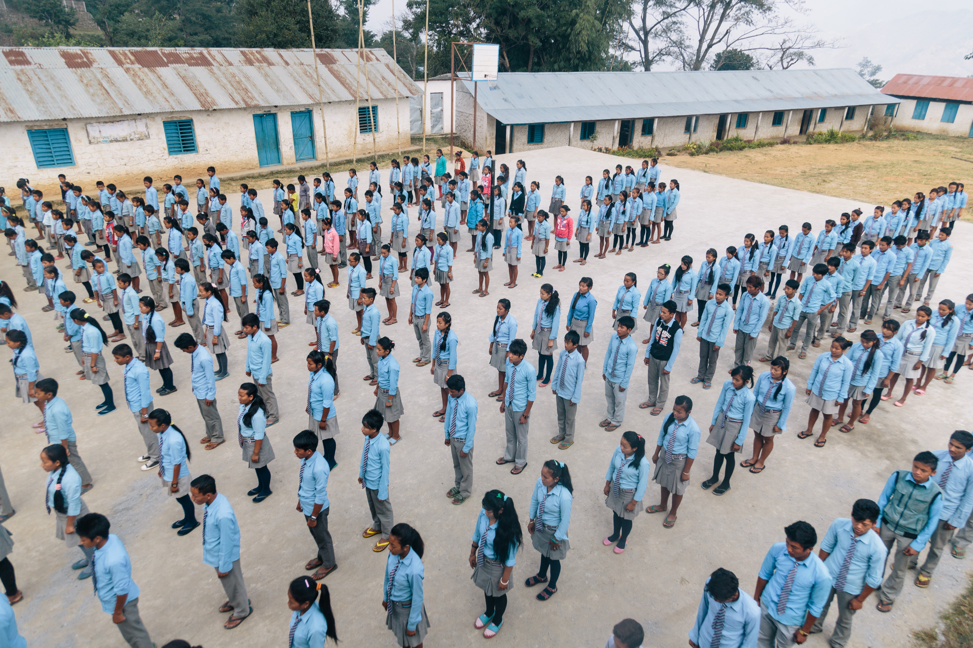 Start of a school day in Nepal