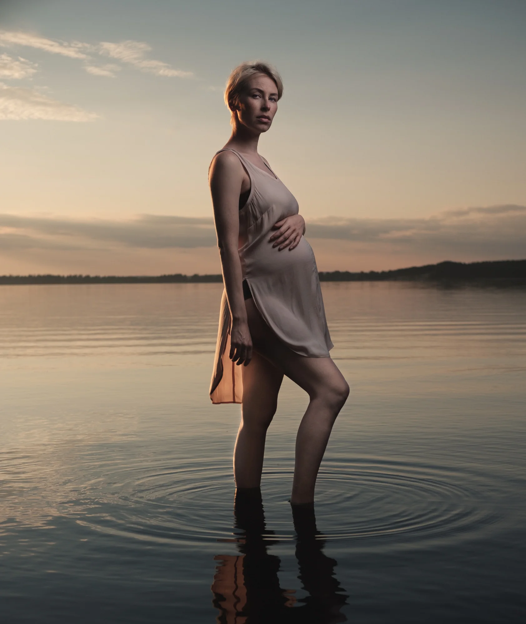 Sunset photoshoot by the lake