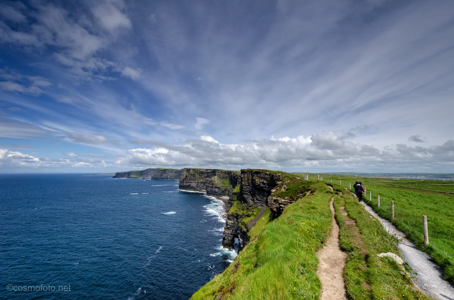 Trail ahead! Looking north from the trail head towards the Cliffs of Moher. 