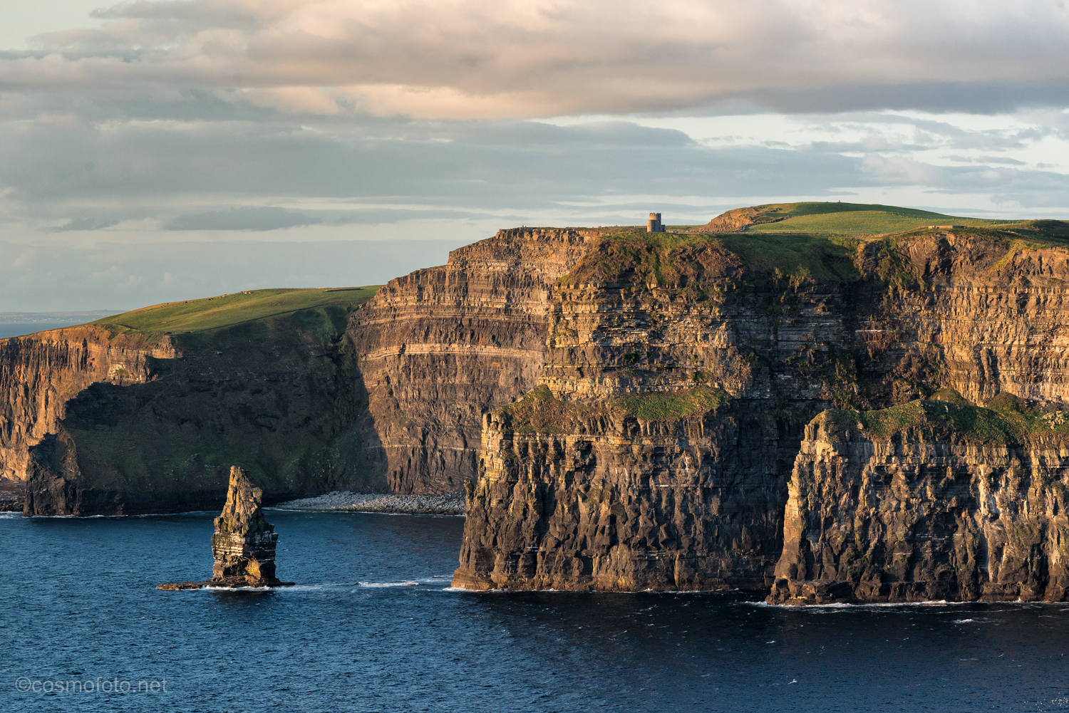 View towards the Cliffs of Moher, you can see O'Brien's tower on the cliff top.