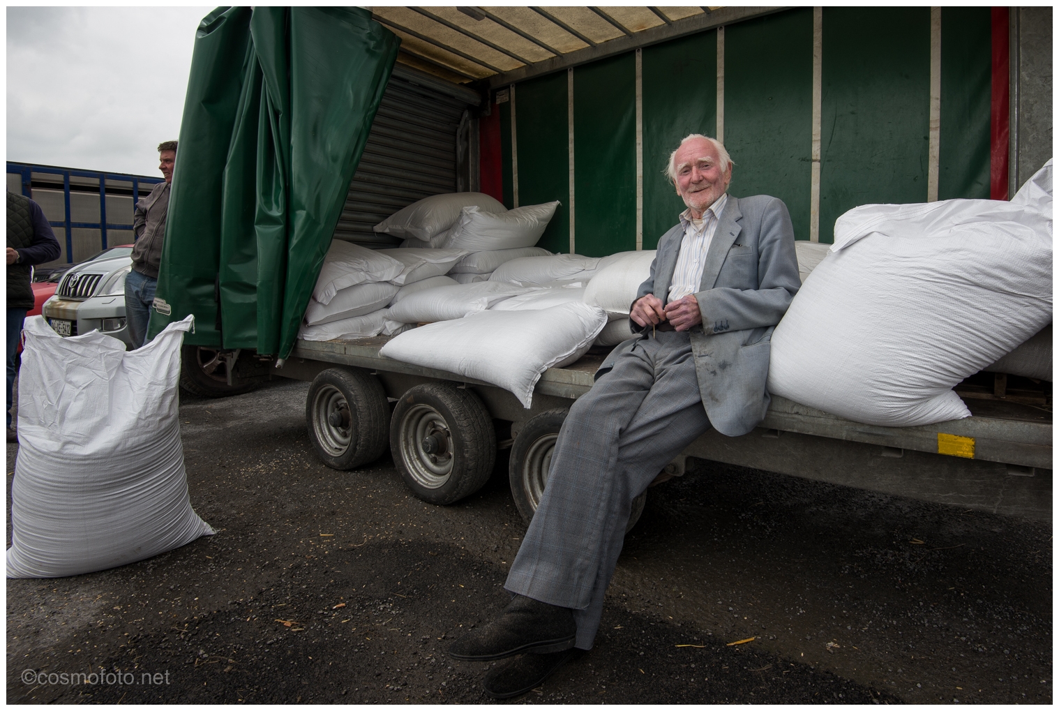 Saen Hynes, selling cattle feed at mart. He actually asked me to photograph him, which I did, he posed like a true pro!