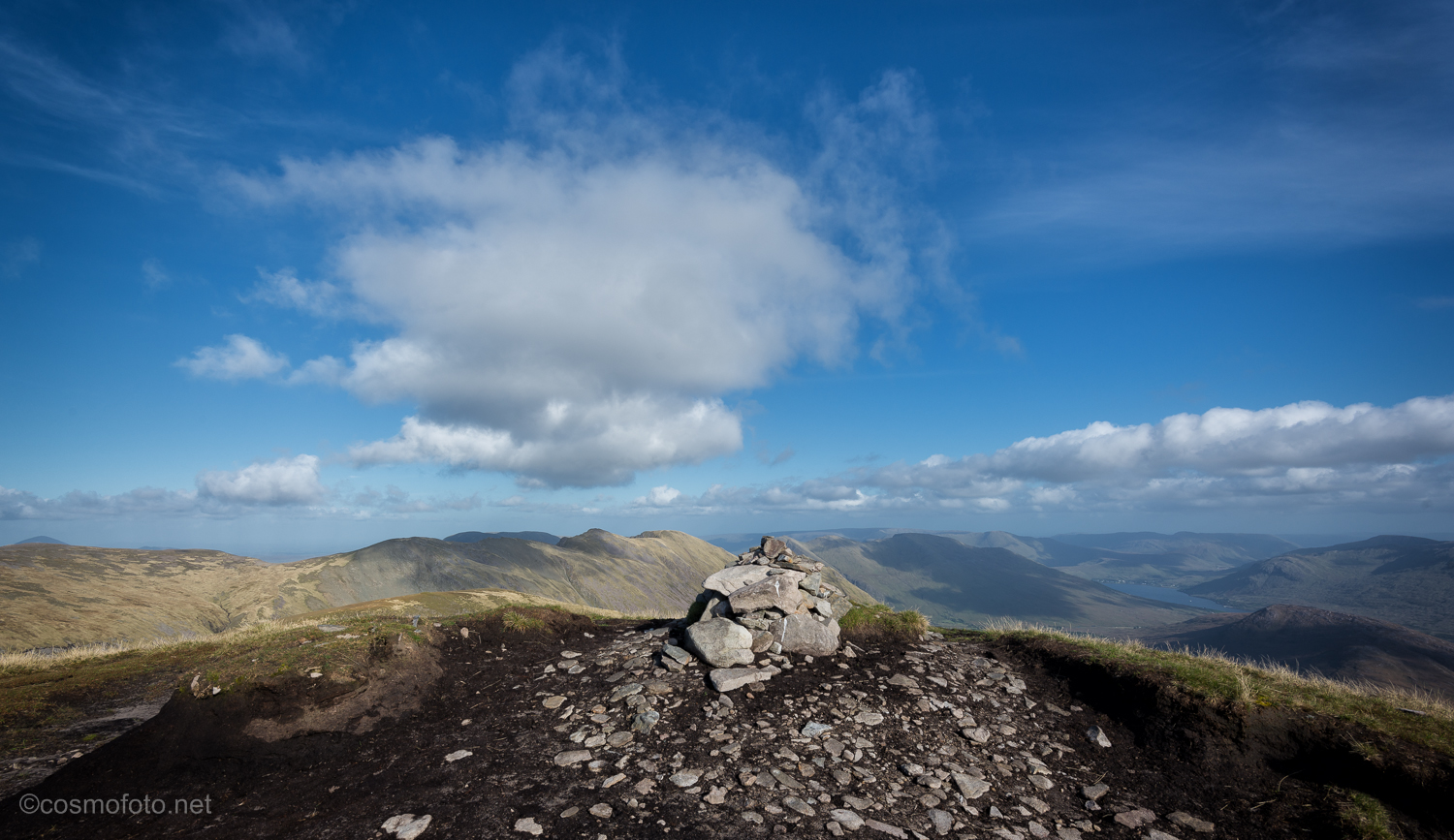 The summit, 814m high