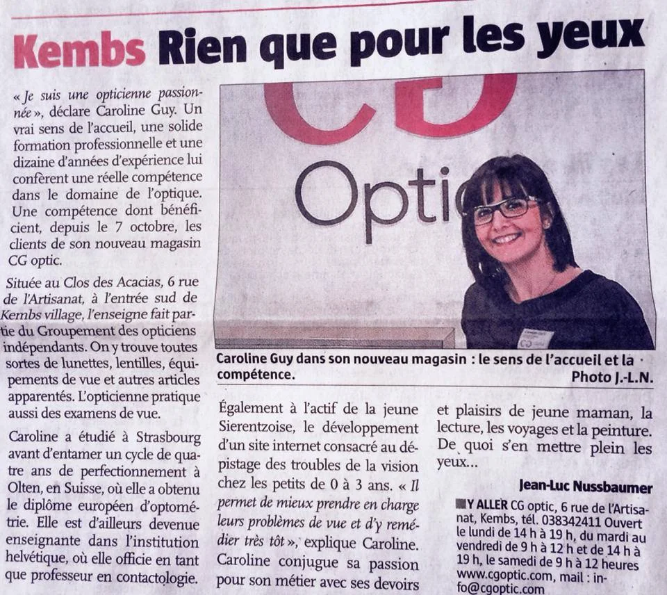 Extrait du journal l'Alsace du 5 décembre 2013.