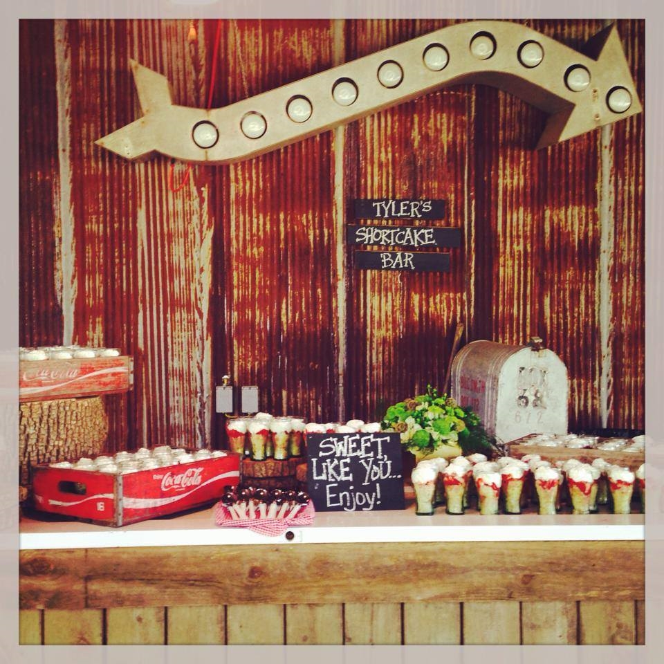 Cute strawberry shortcake bar at Jaclynn and Tyler's wedding at The Barn! Photo from The Barn's Instagram