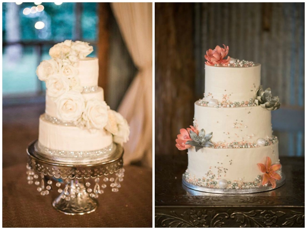 Twin Town Studios , from Nikki + Scott 's glittery pink and gold wedding; Erika Dotson Photography from Anita + Wesley 's pretty peach and white wedding (you've gotta see Wesley's groom's cake, too)