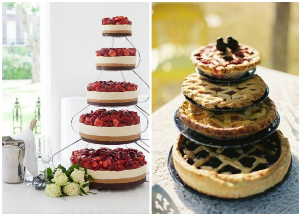 Wedding cheesecake ! Yum. And a whole bunch of pies , too. 