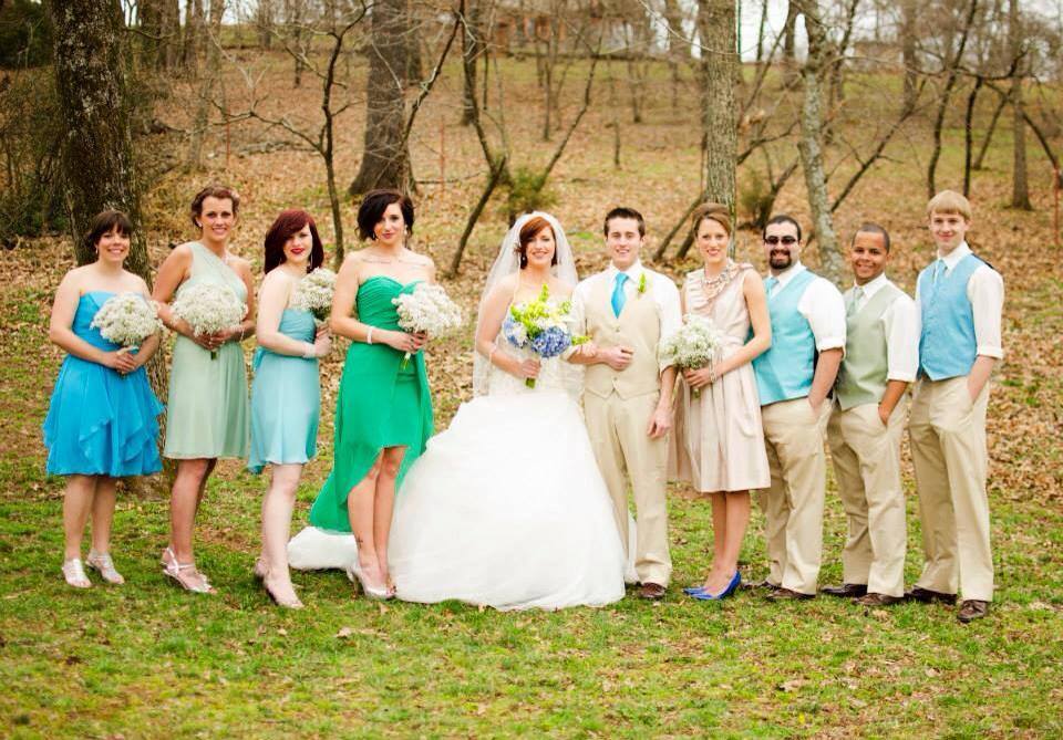 J. Millwood Photography , from Kaleena + Spencer 's gorgeous green & blue wedding.