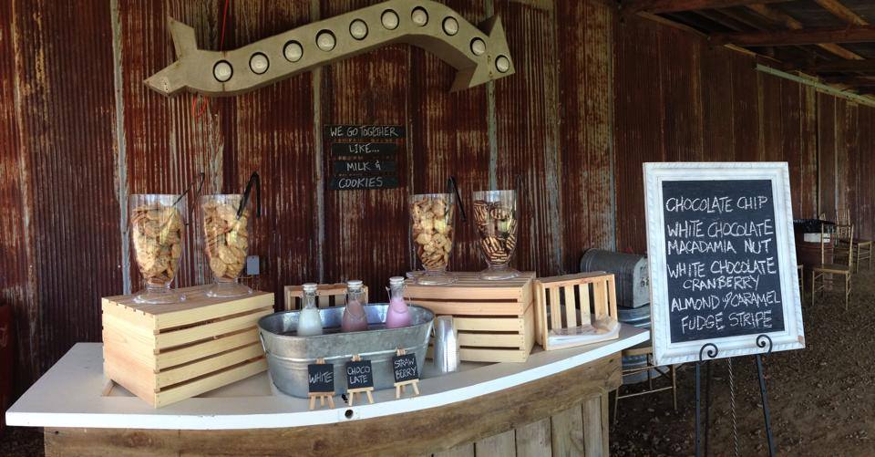 Lexy + Jeremy 's milk and cookie bar... Who doesn't love late night milk and cookies?!