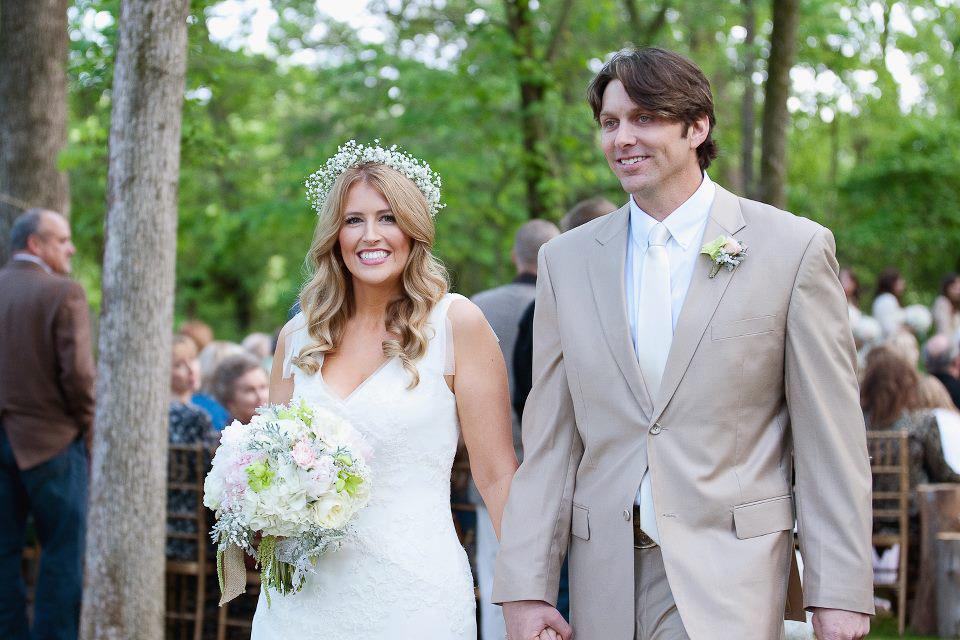 Elizabeth Leighton Photography , from Mae Mae + Mike 's wedding at The Barn. Simple baby's breath... swoon! 
