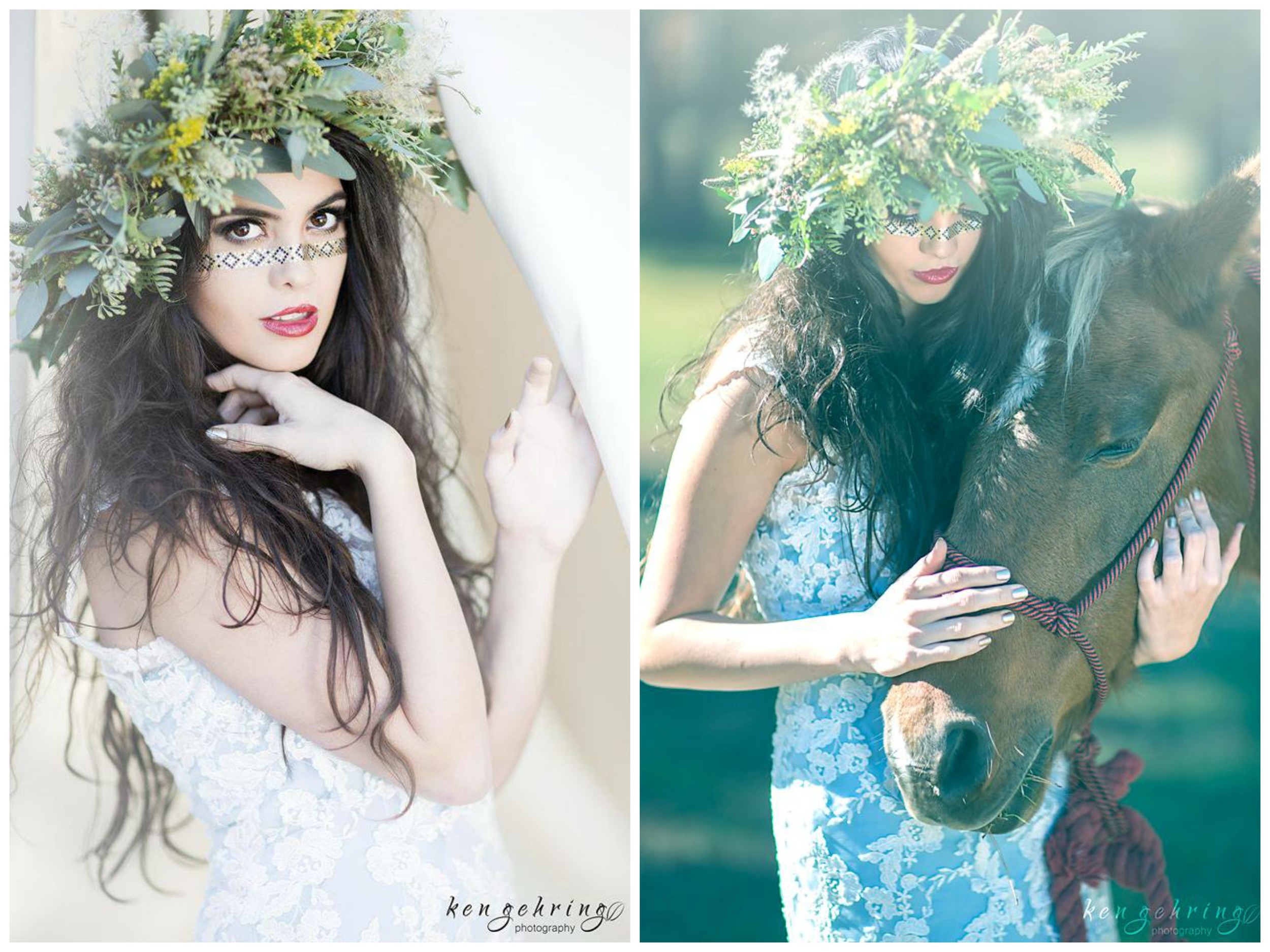 Ken Gehring Photography , from our Native American Heritage styled shoot last fall. This greenery crown was definitely over-the-top and all kinds of fabulous. 