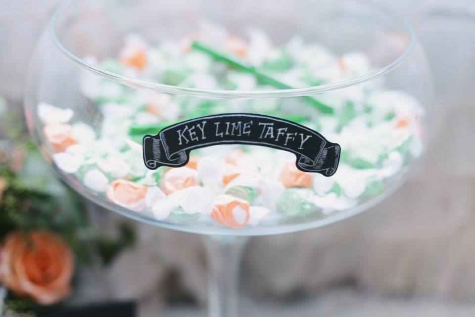 Andrew Arceri , from Megan + Daniel 's wedding at The Barn. A colorful candy buffet is always a winner!