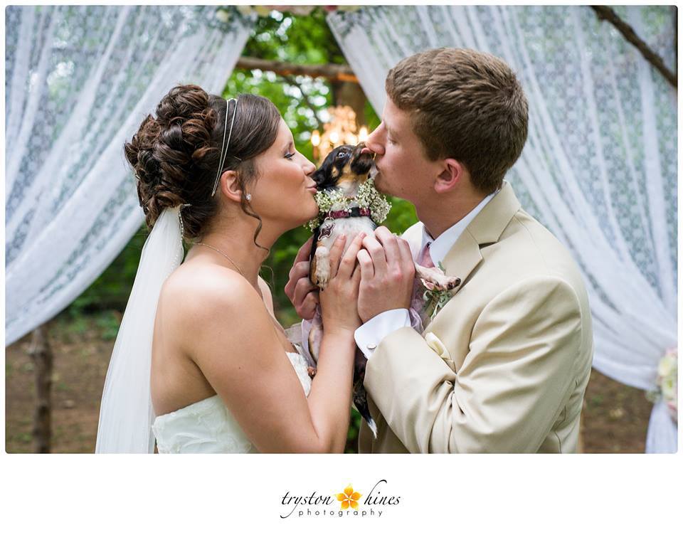 Tryston Hines Photography . Megpie was happy to be a part of her parents, Megan + Jonathan's wedding day!