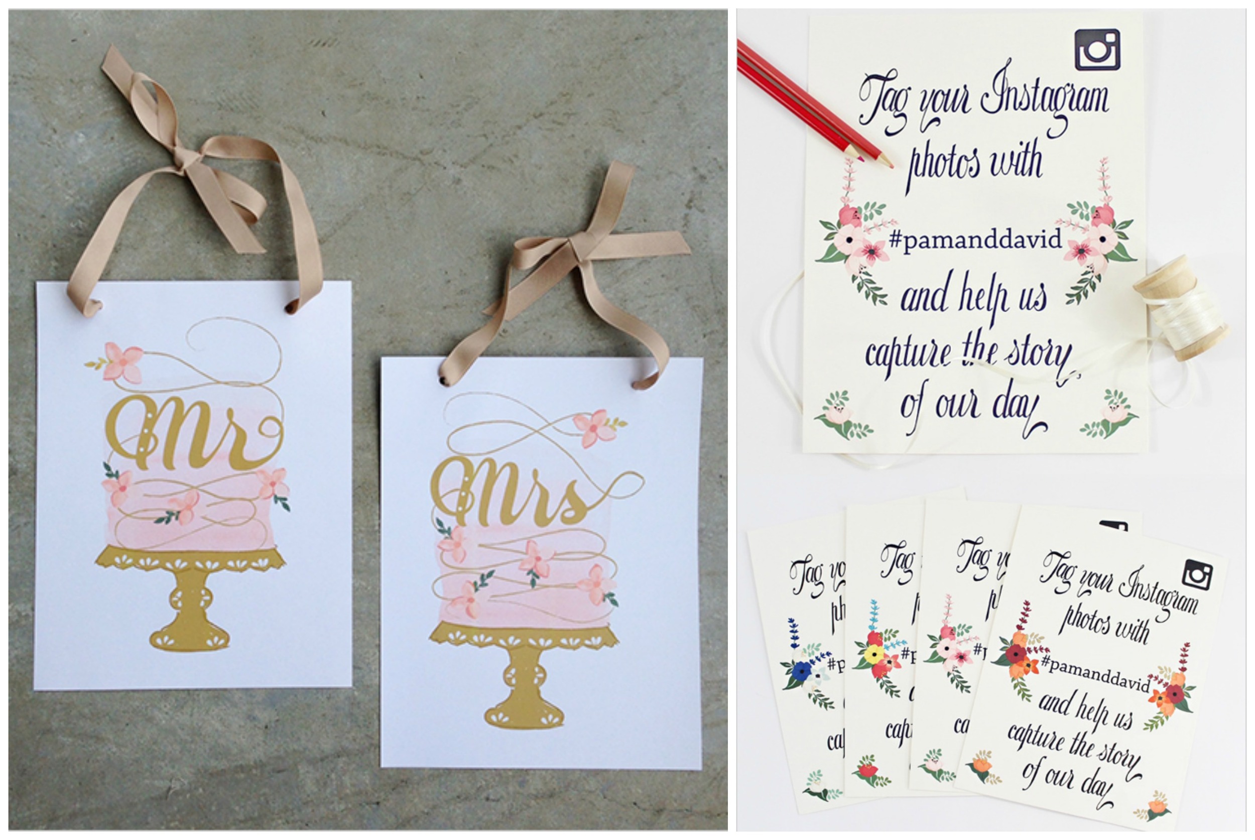 Wedding Chicks (these printables are free! There are so many cute free printables on this website!)