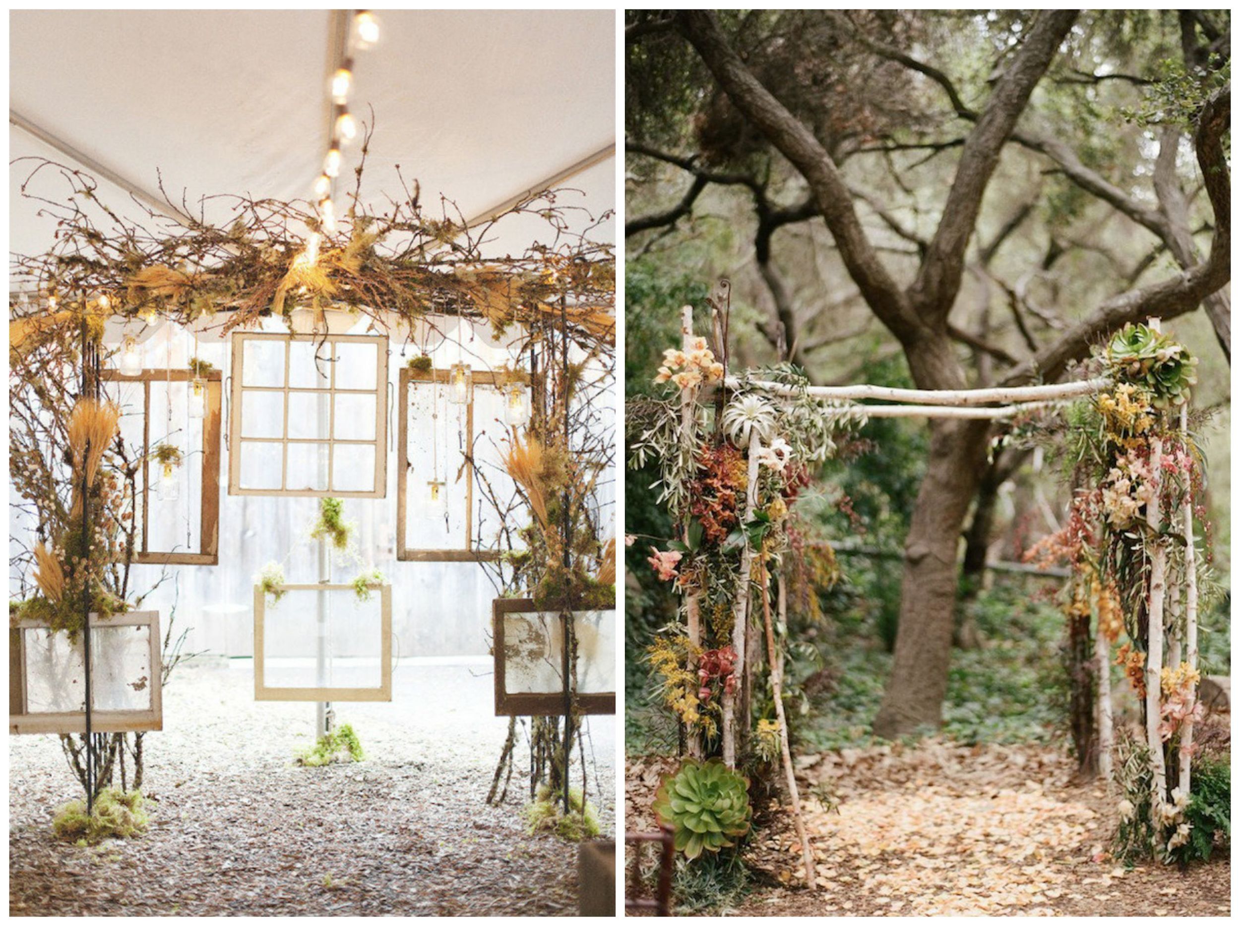 Brit + Co. I'm totally crazy over these fall altars, especially the one with all those gorgeous, rustic windows! 