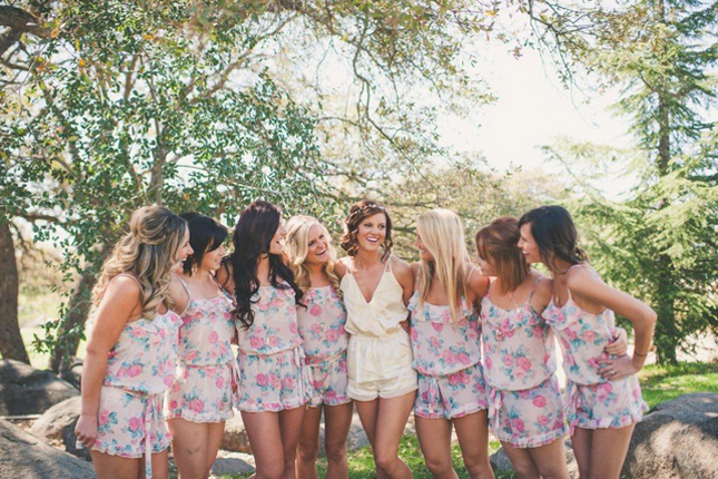 I found these adorable ruffle-top rompers on weddingchicks.com 