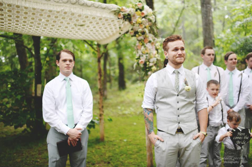 Stephanie Parsley Photography , from Samantha + Danny 's wedding. A groom overcome with emotion... it gets us every time! 