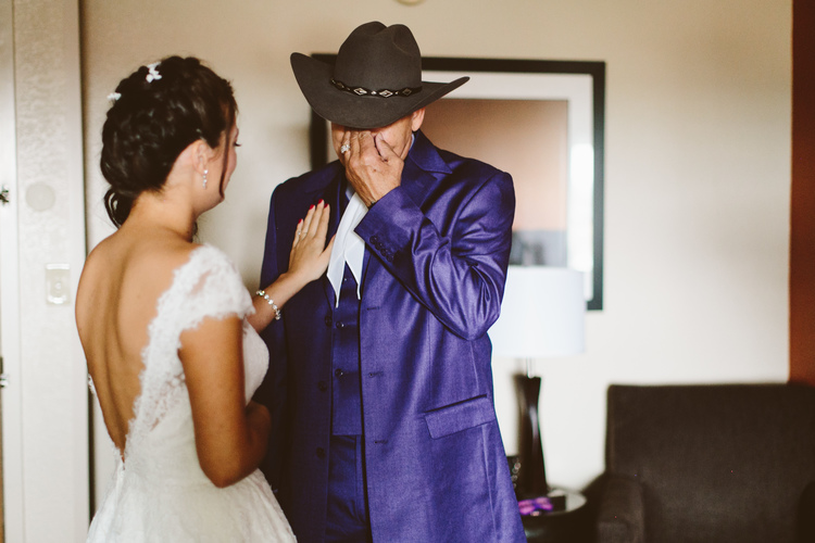 Allison Harp Photography , from A+J 's wedding. A had a first look with her dad, too. Her beauty completely overwhelmed him! :)