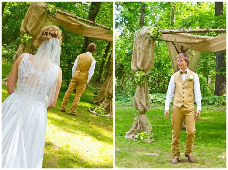 Kimberly Brackins Creative Portraiture , from Jaclynn + Tyler 's wedding. This groom had an enormous smile on his face when he saw his gorgeous bride for the first time! 