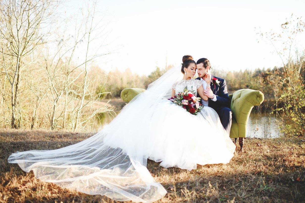 Stephanie Parsley Photography , from our Legado: Wedding Collective styled shoot at The Barn . Oh helloooo, most gorgeous veil ever. (And don't even get me started on that gown!)