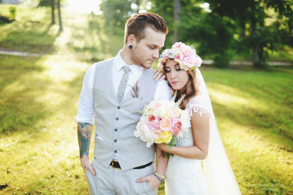Stephanie Parsley Photography , from Samantha + Danny 's wedding. Flower crown + veil? Definitely YES!