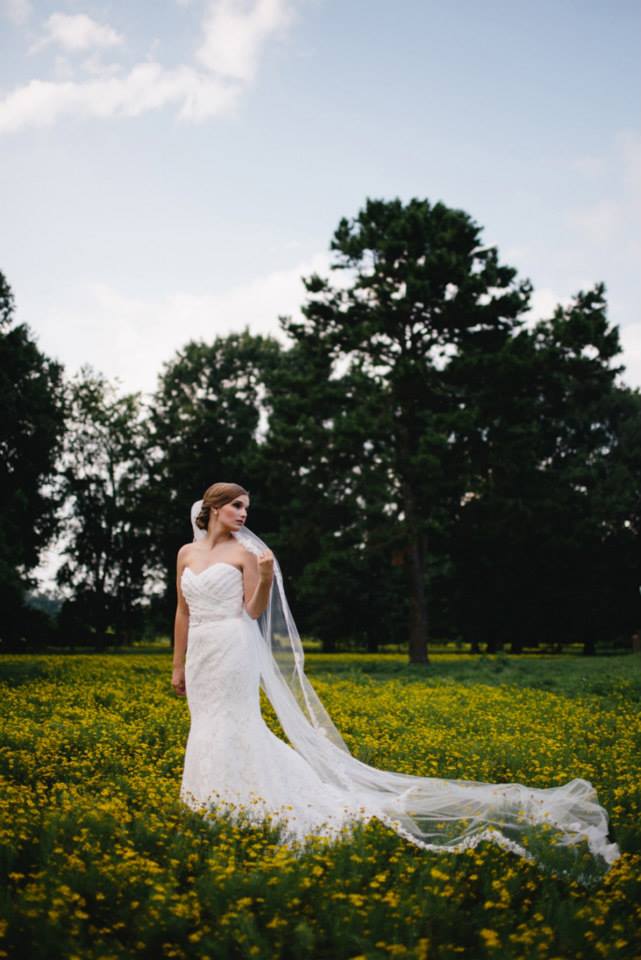Cottonwood Studios Worldwide , from Ally + Tyler 's wedding. The longer the veil, the more likely I am to be totally IN LOVE with it. Heart eyes!