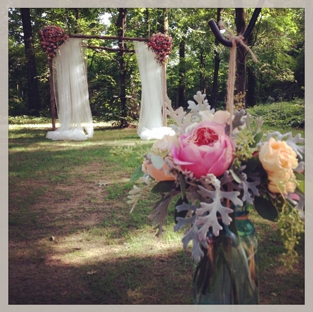 Instagram photo, from Megan + Daniel 's wedding. One of my favorite altars, and some of my favorite flowers!