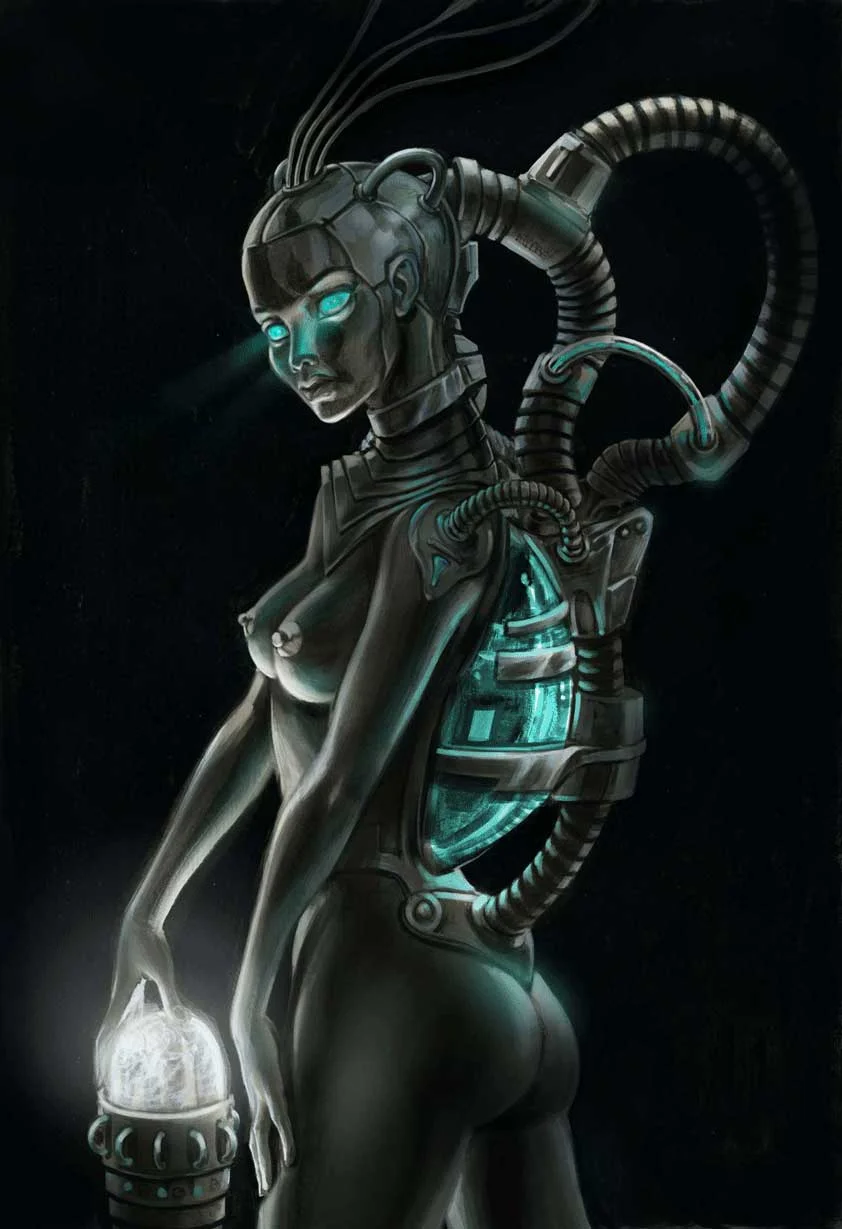 Pinup Space Girl B/W