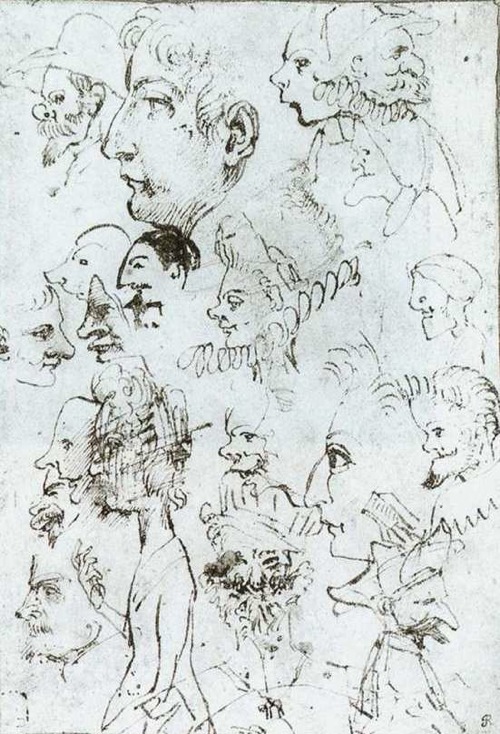 Annibale Carracci: caricature heads (c.1590)
