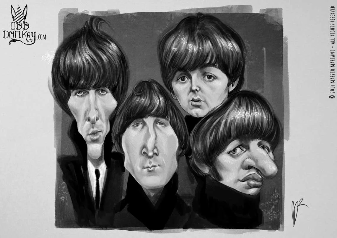The Beatles - Caricature by Marzio Mariani